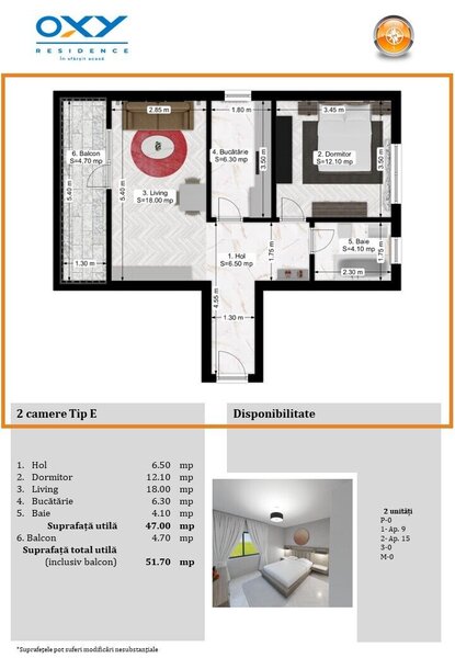 Pallady, Oxy Residence, 2 camere Tip E mega discount.